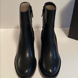 NIB J. Crew Stacked Heel Leather Ankle Boot